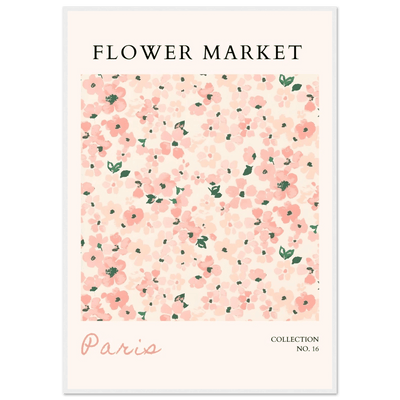 Paris Flower Market Framed Poster – Blush Floral Art Print | Ready-to-Hang Wall Decor in Multiple Sizes & Frame Finishes - Vibrantwalls