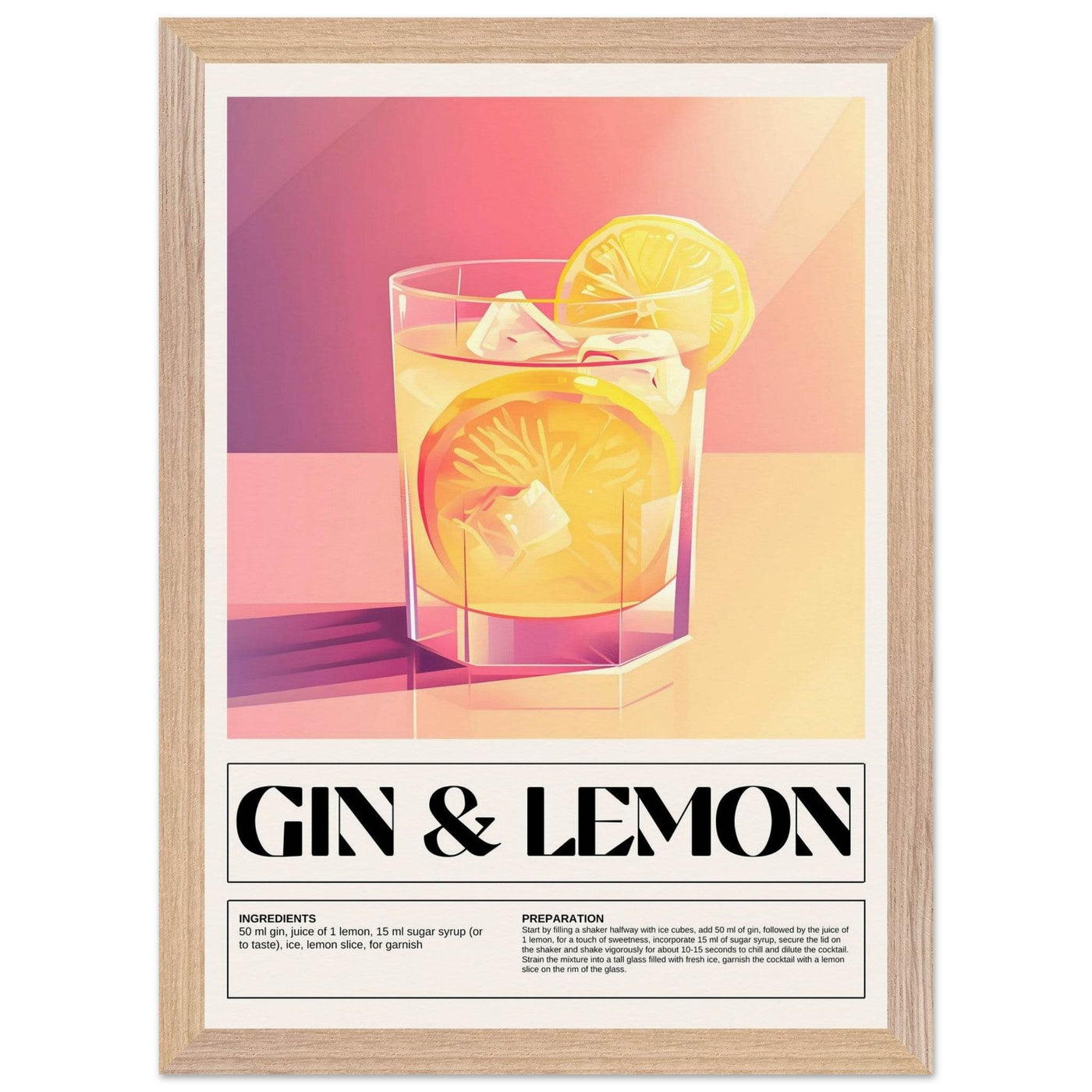 Gin & Lemon Print - Vibrantwalls