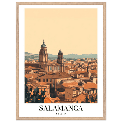 Salamanca Spain Framed Poster – Warm Hues Vintage Travel Wall Art with Wooden Frame - Vibrantwalls