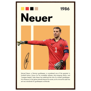 Manuel Neuer Goalkeeper Framed Football Legend Poster 60x90 cm 24x36″ Dark wood frame Vibrantwalls