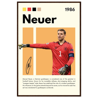 Manuel Neuer Goalkeeper Framed Football Legend Poster 60x90 cm 24x36″ Dark wood frame Vibrantwalls