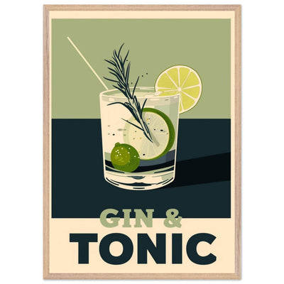 Gin Tonic Cocktail Recipe Contemporary Bar Poster - Vibrantwalls