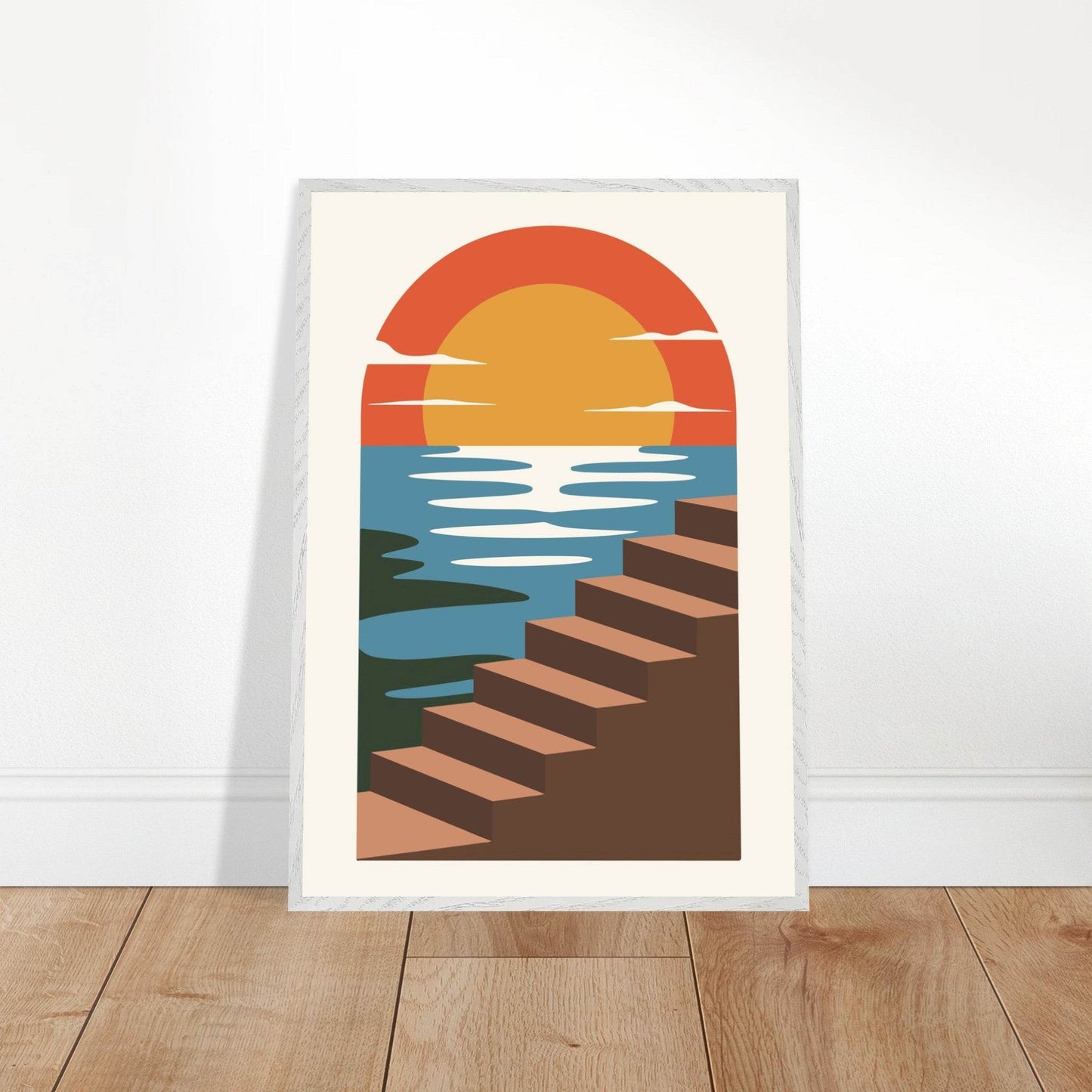 Coastal Steps Sunset Landscape Wall Art - Vibrantwalls