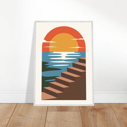 Coastal Steps Sunset Landscape Wall Art - Vibrantwalls