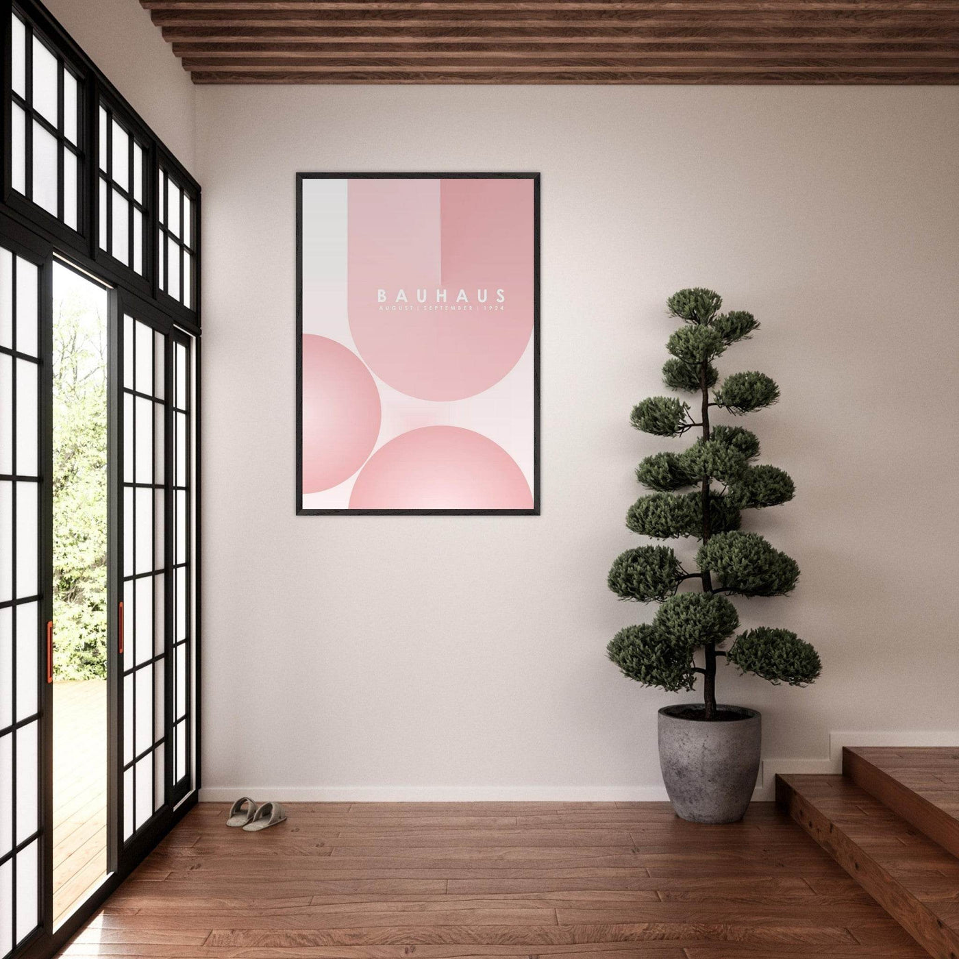 Bauhaus Soft Pink Geometric Design for Contemporary Spaces - Vibrantwalls
