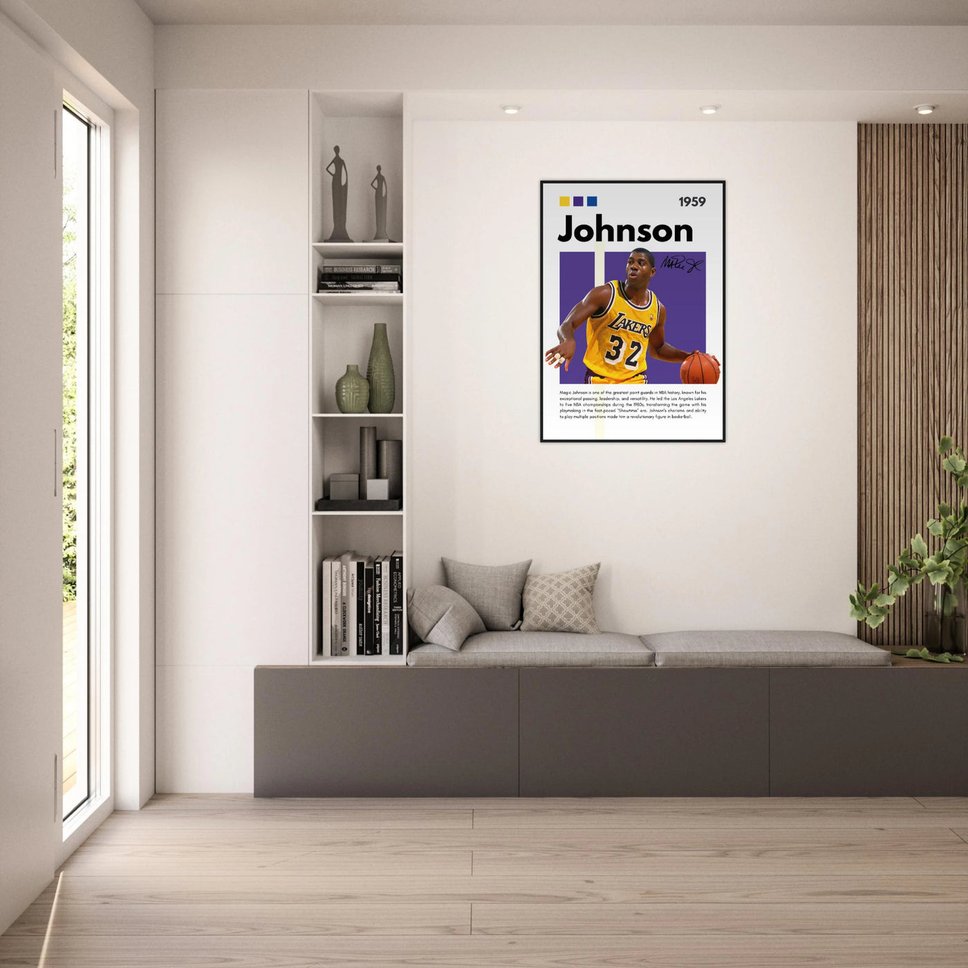 Magic Johnson Showtime Lakers Vintage Art Print Vibrantwalls