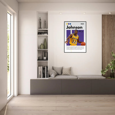 Magic Johnson Showtime Lakers Vintage Art Print Vibrantwalls