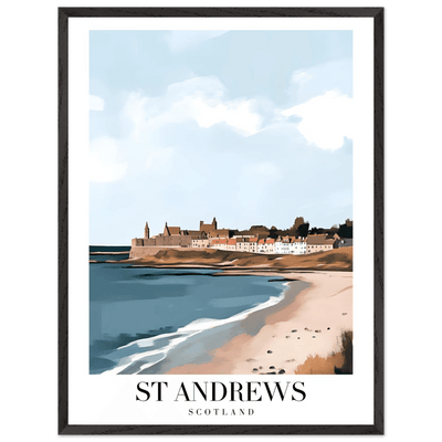 St Andrews Scotland Framed Poster – Coastal Town Wall Art with Wooden Frame - Vibrantwalls