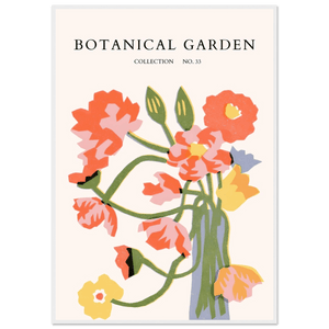 Botanical Garden Framed Poster - Abstract Floral Art Print | Warm Hues & Nature-Inspired Decor - Vibrantwalls