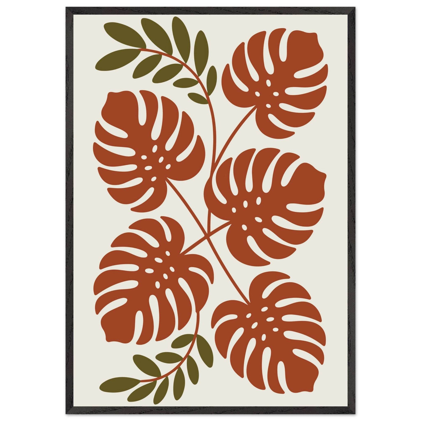 Monstera Leaf Composition in Terracotta Tones - Vibrantwalls