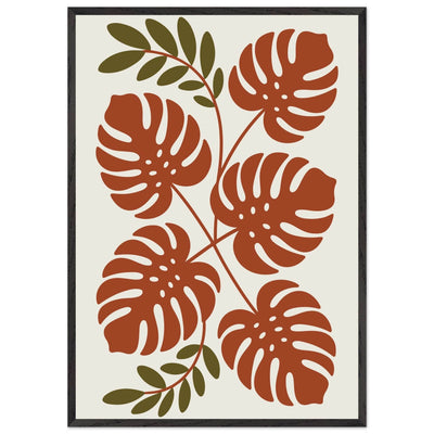 Monstera Leaf Composition in Terracotta Tones - Vibrantwalls