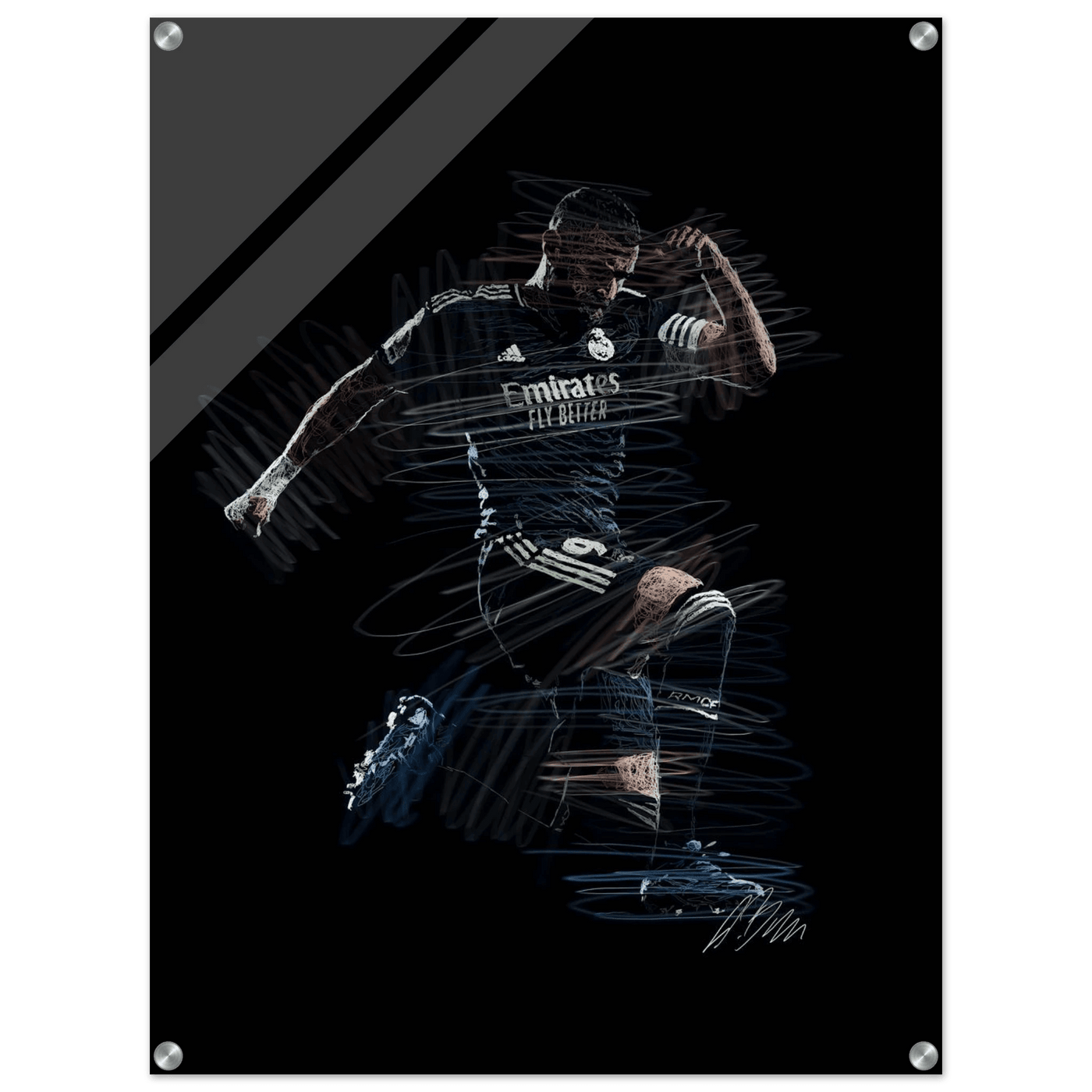 Dynamic Footballer Acrylic Print – Motion-Inspired, Durable, Modern Sports Wall Art - Vibrantwalls