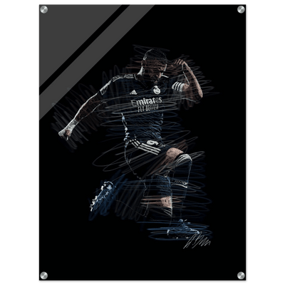 Dynamic Footballer Acrylic Print – Motion-Inspired, Durable, Modern Sports Wall Art - Vibrantwalls
