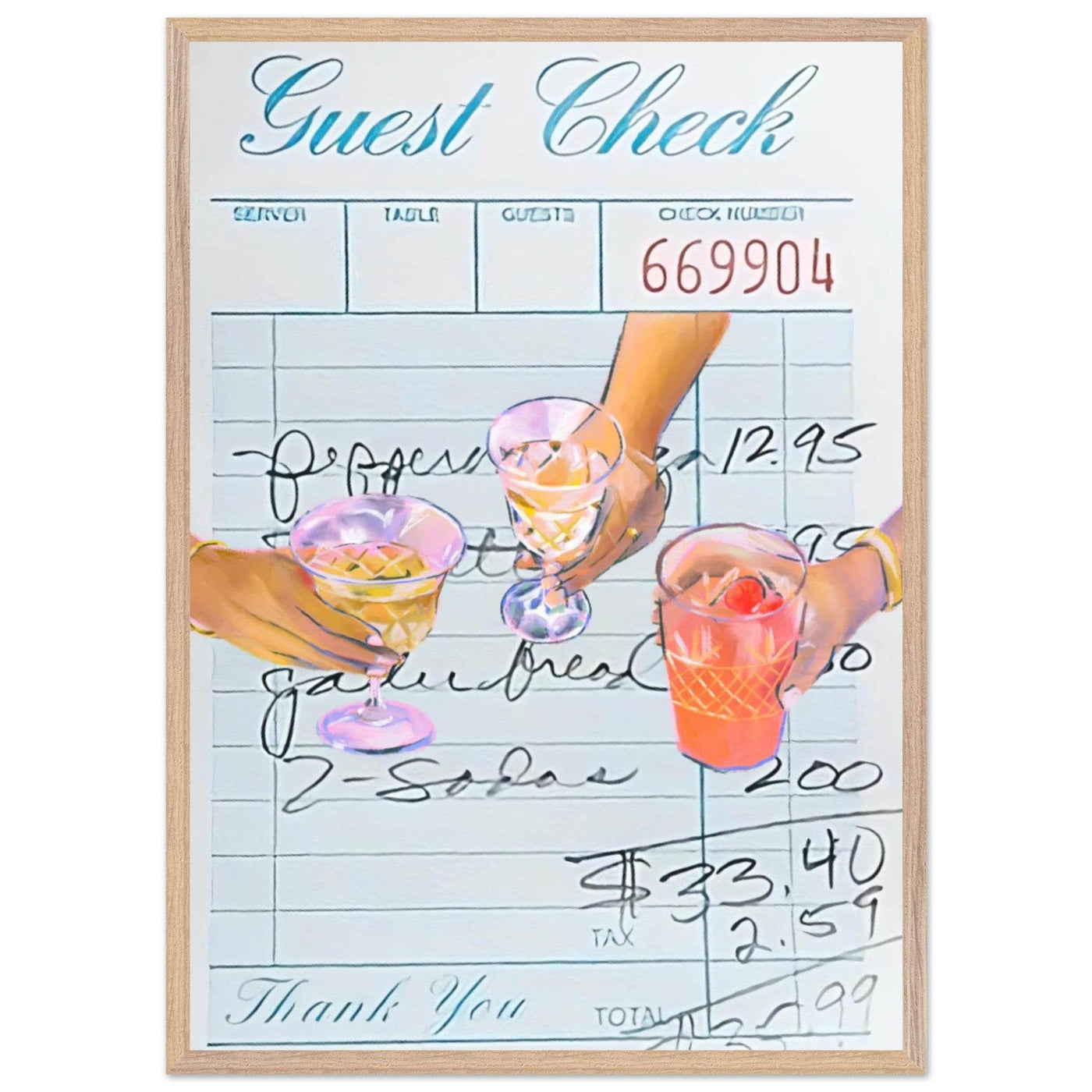 Guest Check Cocktail - Vibrantwalls