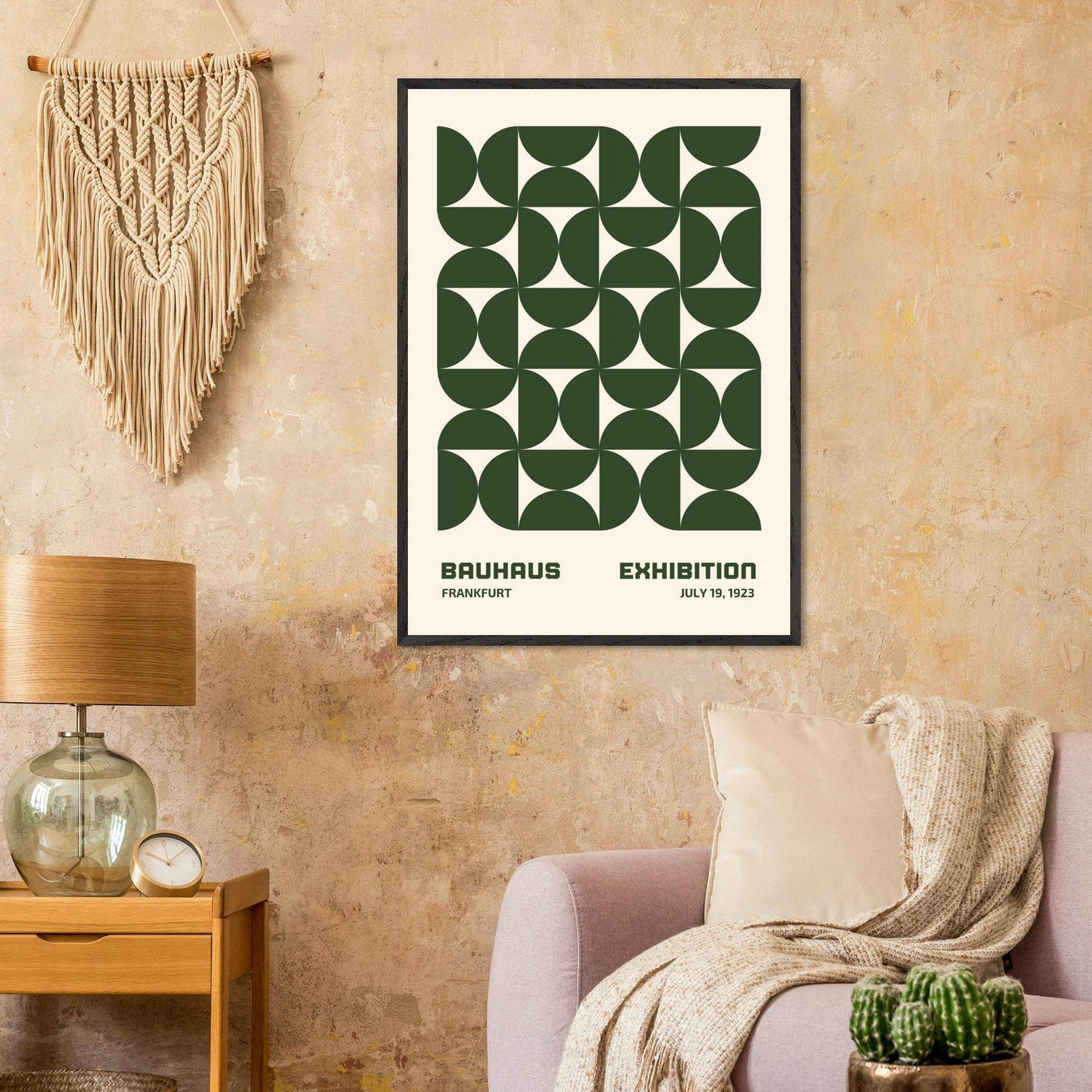 Bauhaus Forest Green & Cream Modern - Vibrantwalls