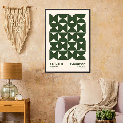 Bauhaus Forest Green & Cream Modern - Vibrantwalls