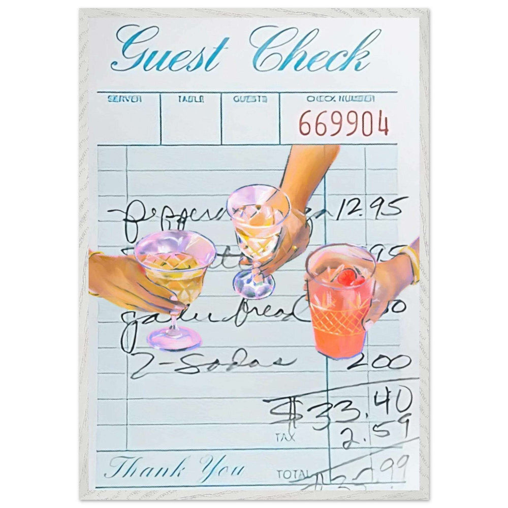 Guest Check Cocktail Poster Wall Art - Vibrantwalls