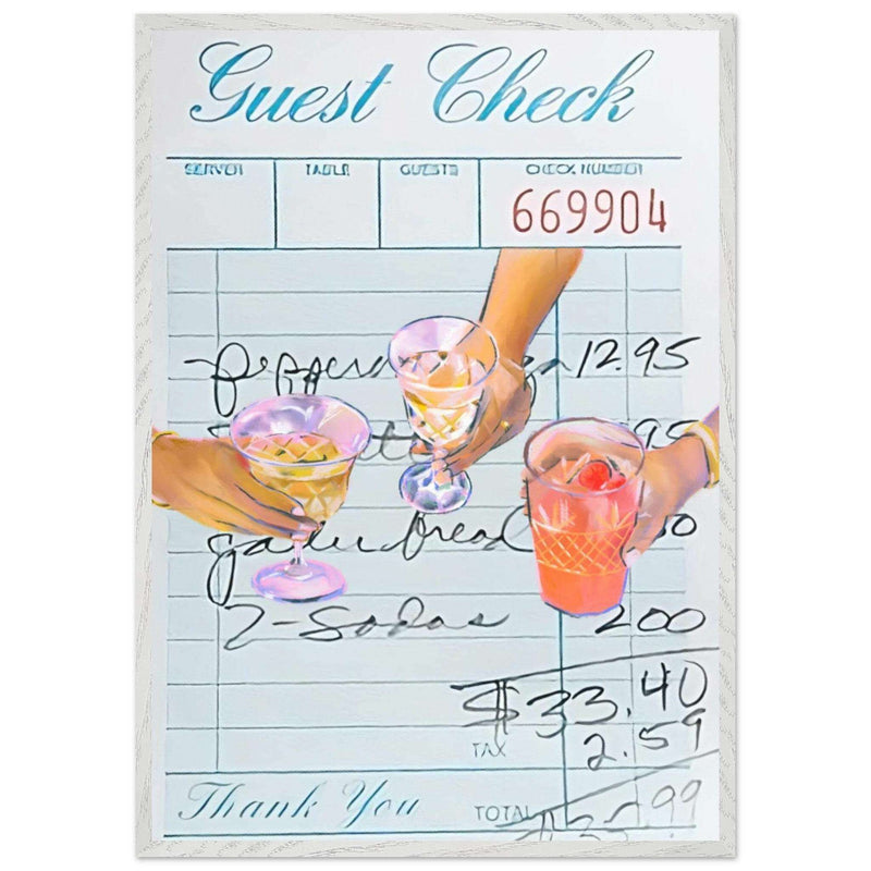 Guest Check Cocktail Poster Wall Art - Vibrantwalls