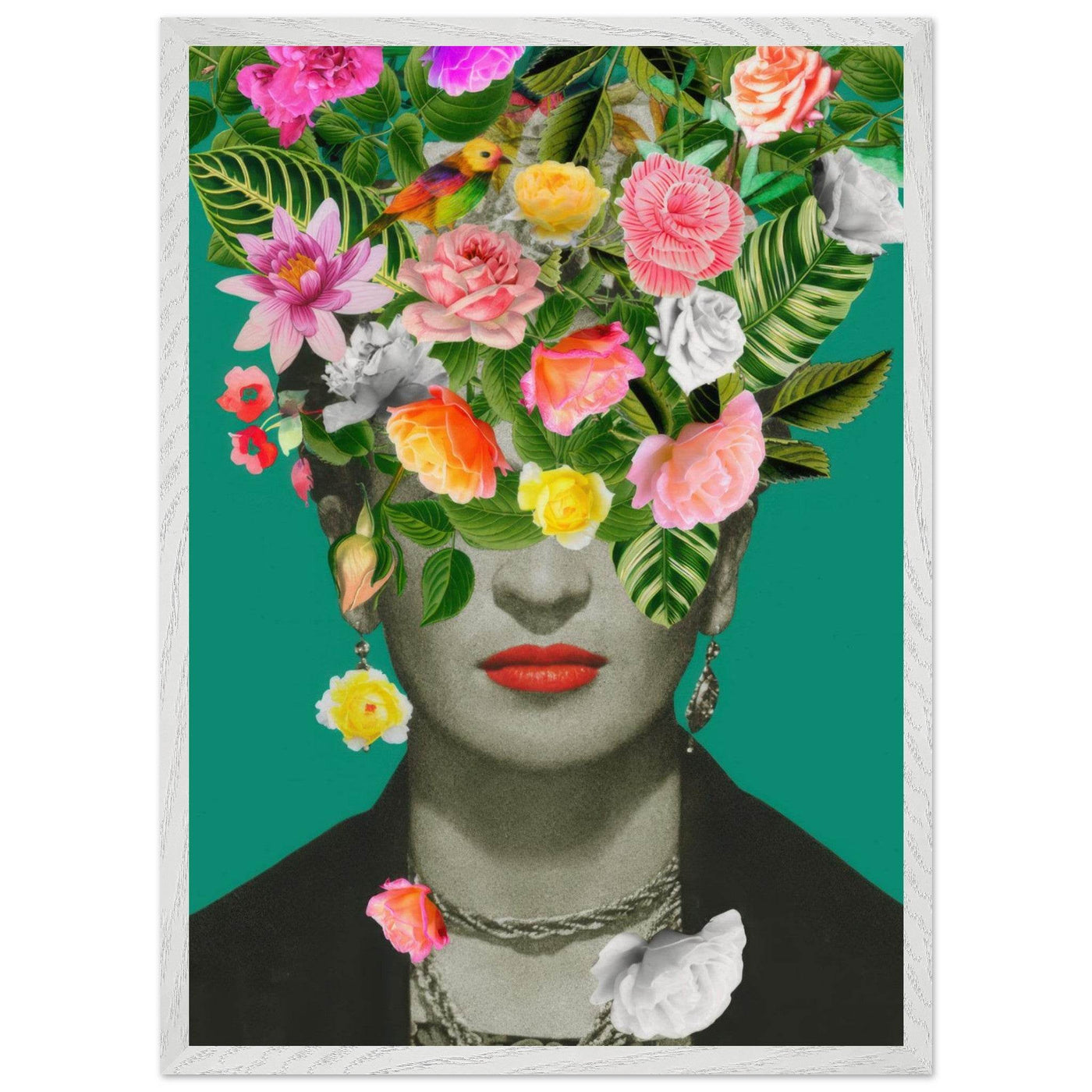 Floral Frida Artwork - Vibrant and Inspiring Home Decor - Vibrantwalls