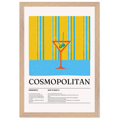 Cosmopolitan Cocktail Recipe City Chic Bar Print - Vibrantwalls