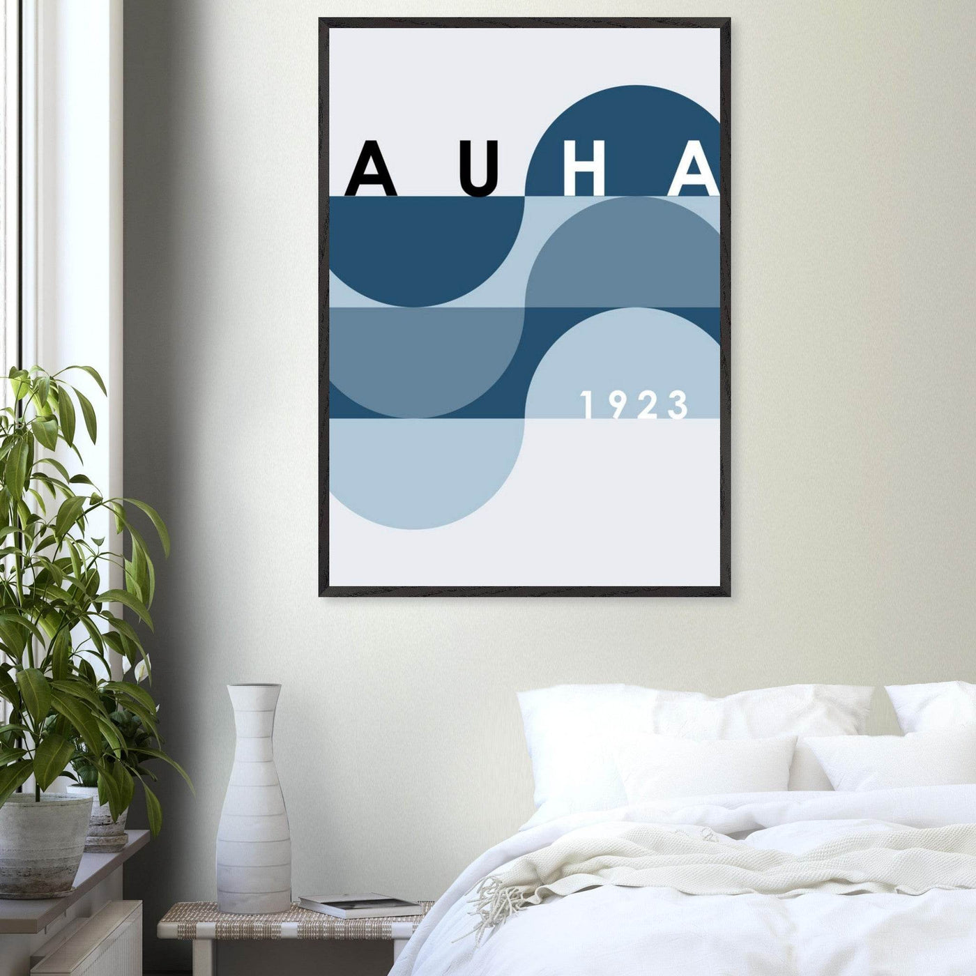 Bauhaus-Style Abstract Poster - The Blue Tunnel Modern Art Print in Various Sizes & Finishes - Vibrantwalls