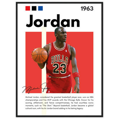 Michael Jordan Air Jordan Bulls Retro Print 60x80 cm 24x32″ Black frame Vibrantwalls