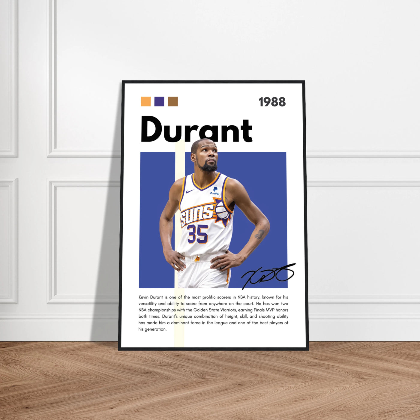 Kevin Durant Slim Reaper Suns Framed Poster Vibrantwalls