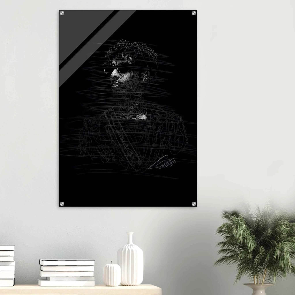 The Rapper Scribble Art Acrylic Print – Abstract, Dynamic, Modern Wall Decor in Various Sizes - Vibrantwalls