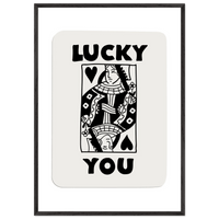 Lucky You Queen of Hearts Custom Playing Cards Framed Poster Wall Art - Vibrantwalls