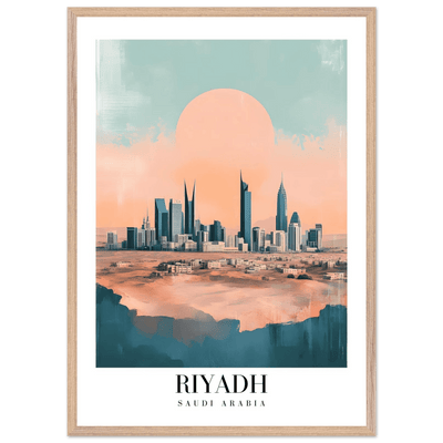 Riyadh Saudi Arabia Framed Poster – Modern Desert City Wall Art in Earthy Tones - Vibrantwalls