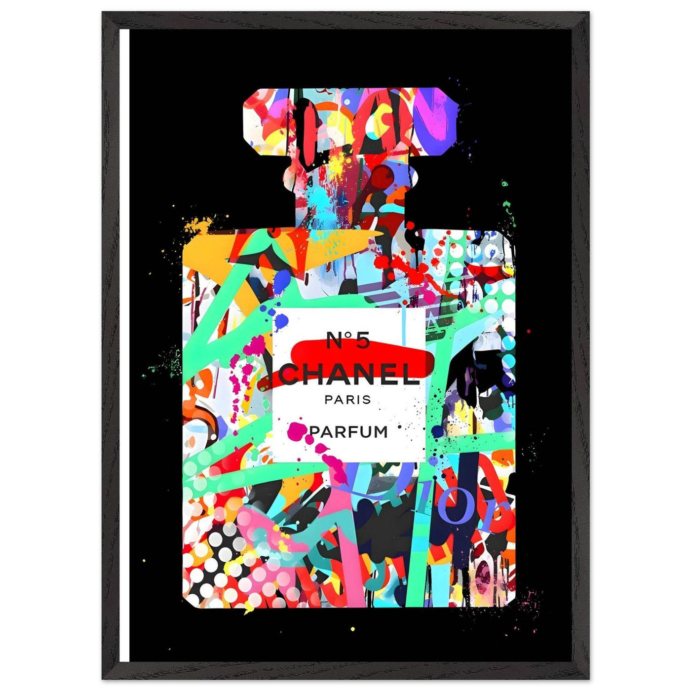 Vibrant Pop Art Chanel No. 5 Perfume Print - Framed & Ready-to-Hang - Vibrantwalls