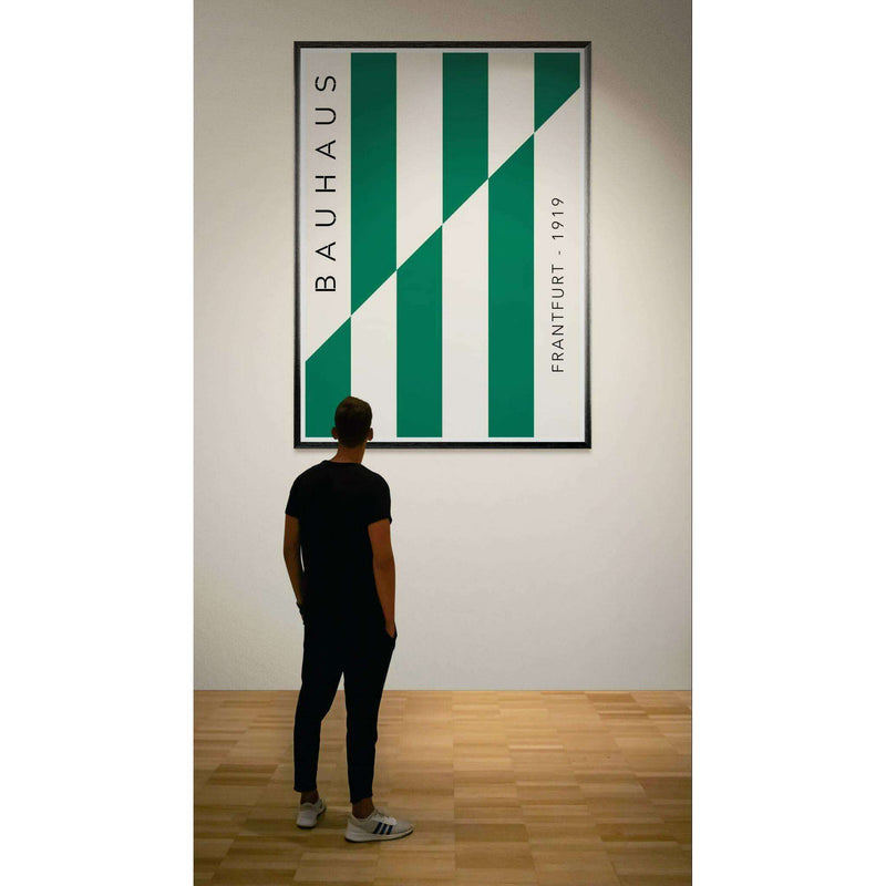 Bauhaus Emerald Green Cream Wall Art - Vibrantwalls