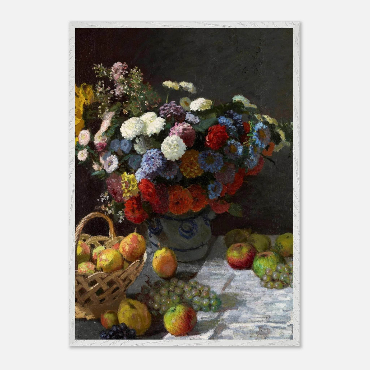 Still Life Wall Art Print of Flowers and Fruit for Elegant Home Decor - Vibrantwalls