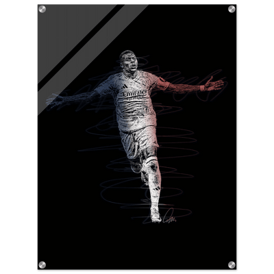 Kylian Mbappé Wall Art Acrylic Print – Dynamic Modern Football Artwork in Various Sizes - Vibrantwalls