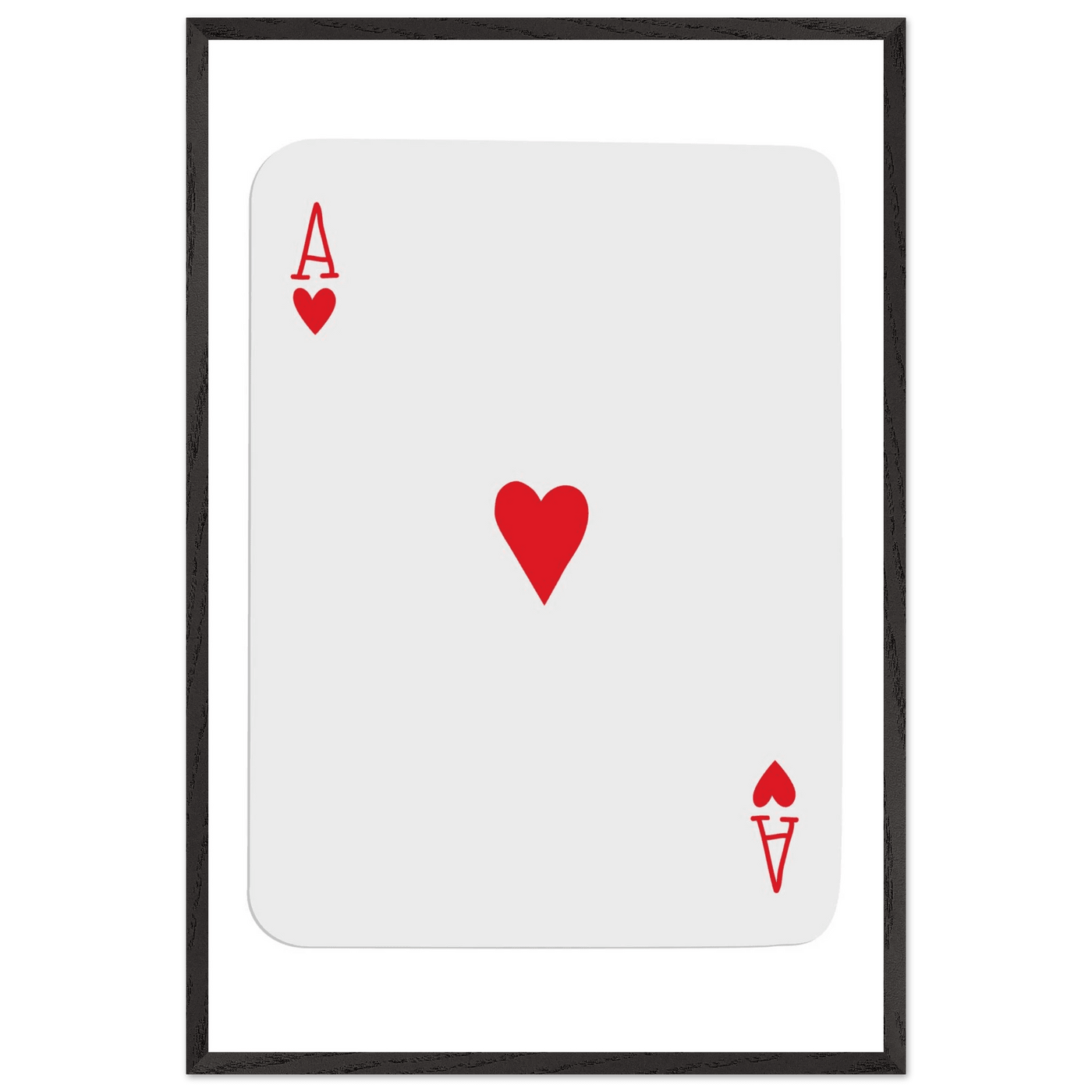 Ace of Hearts Poker Card Print - Framed Wall Art, Eco-Friendly Wood Frame in Your Choice of Style - Vibrantwalls