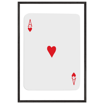 Ace of Hearts Poker Card Print - Framed Wall Art, Eco-Friendly Wood Frame in Your Choice of Style - Vibrantwalls