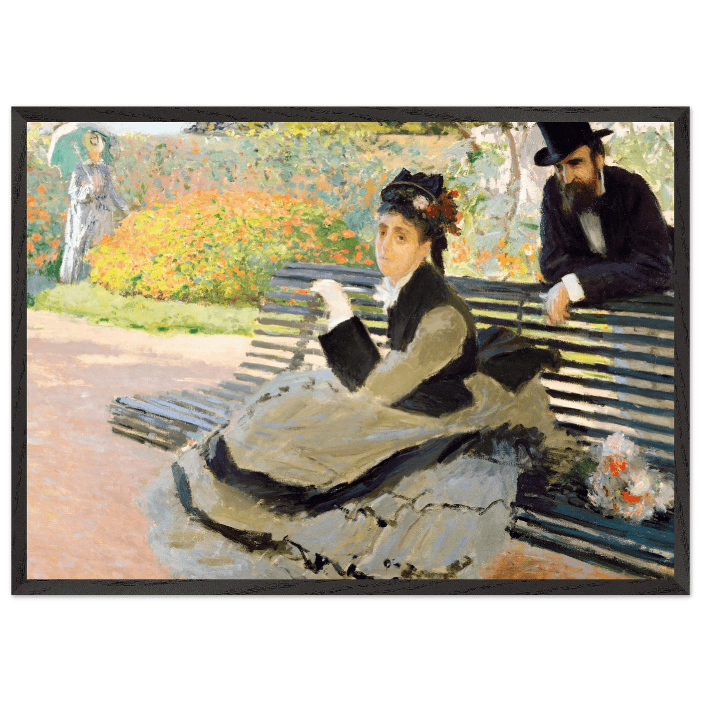 Camille Monet Garden Bench Art – Exquisite Artwork for Garden Lovers - Vibrantwalls