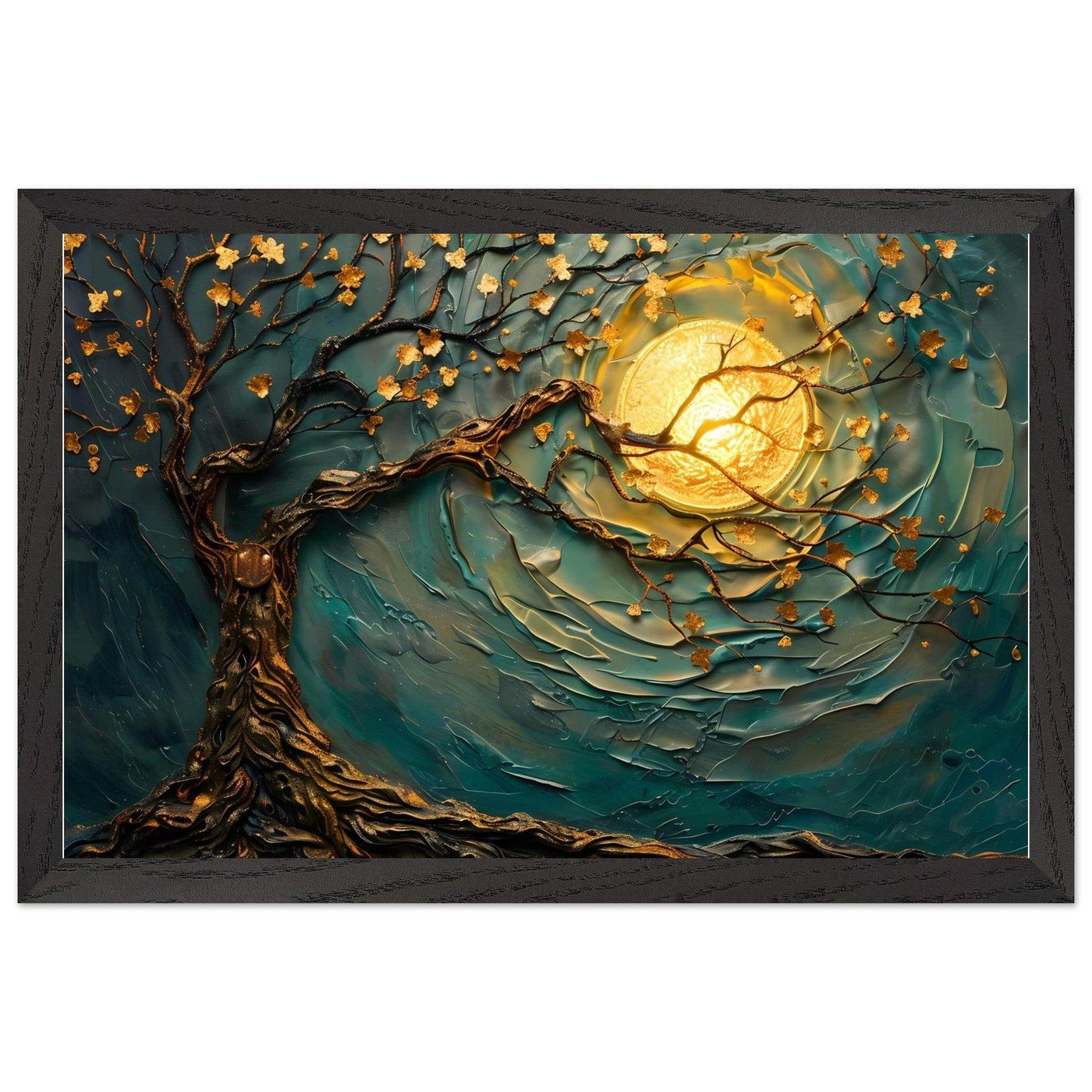 Teal Gold Tree of Life Pendant - Elegance in Nature's Design - Vibrantwalls