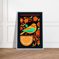 Vibrant Folk Bird Art Cubism Style Abstract Geometric Wall Art - Vibrantwalls