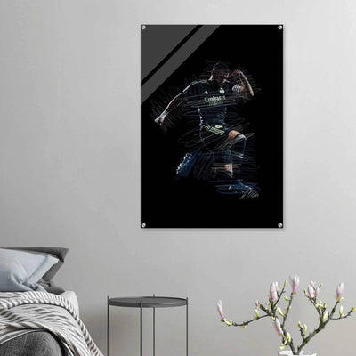 Dynamic Footballer Acrylic Print – Motion-Inspired, Durable, Modern Sports Wall Art - Vibrantwalls