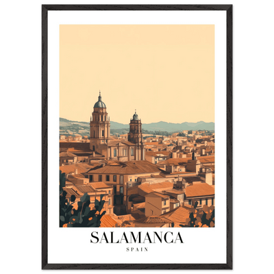 Salamanca Spain Framed Poster – Warm Hues Vintage Travel Wall Art with Wooden Frame - Vibrantwalls