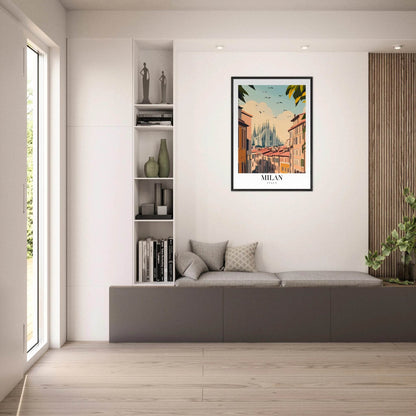 Milan Italy Modern European Vintage Travel Poster - Wall Art - Vibrantwalls