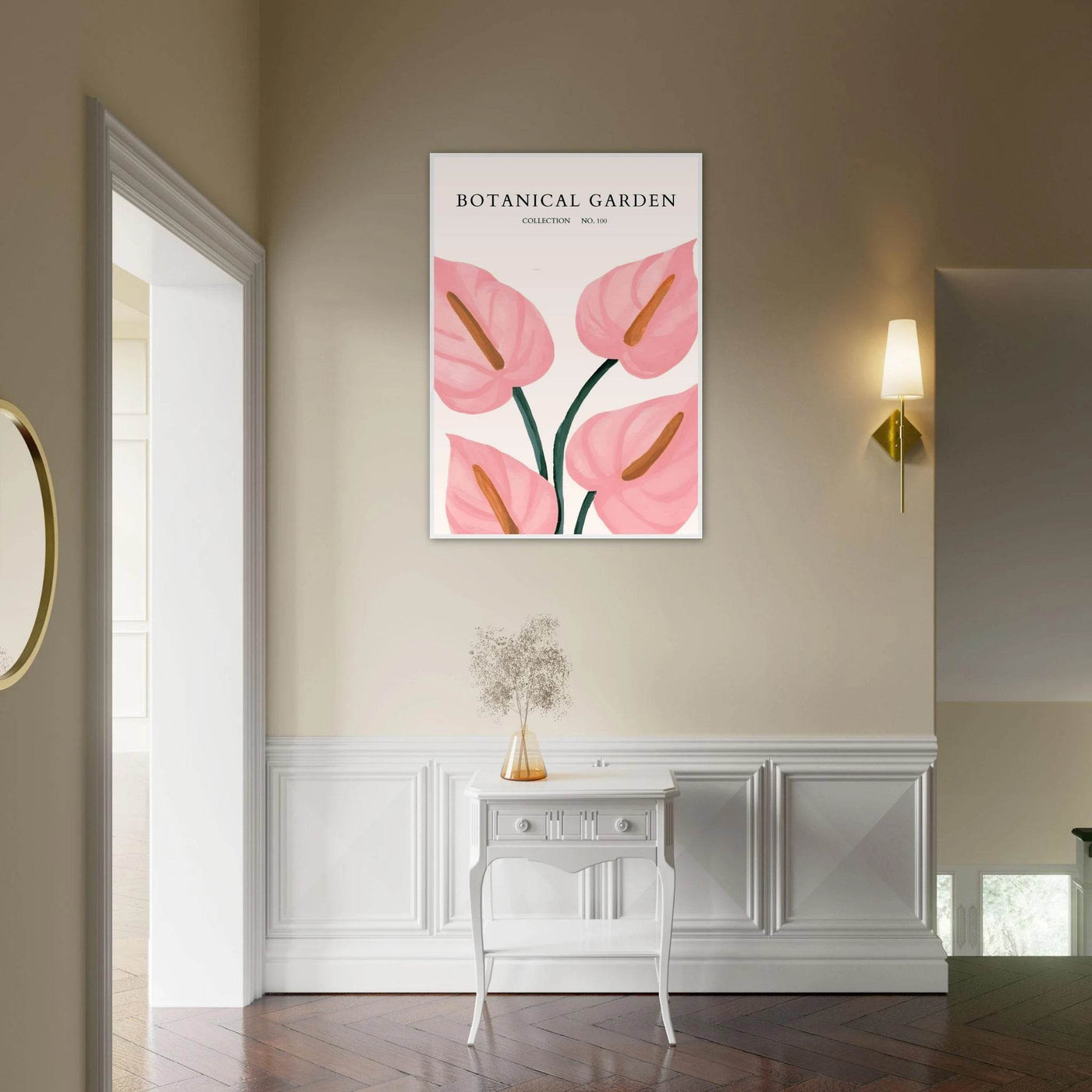 Botanical Garden Framed Poster – Pink Anthurium Bloom Art Print | Elegant & Ready-to-Hang - Vibrantwalls