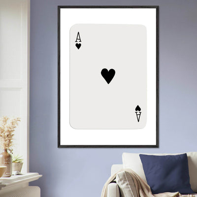 Ace of Hearts Poker Card Print - Elegant Framed Wall Art, Eco-Friendly Wood Frame & Multiple Sizes - Vibrantwalls
