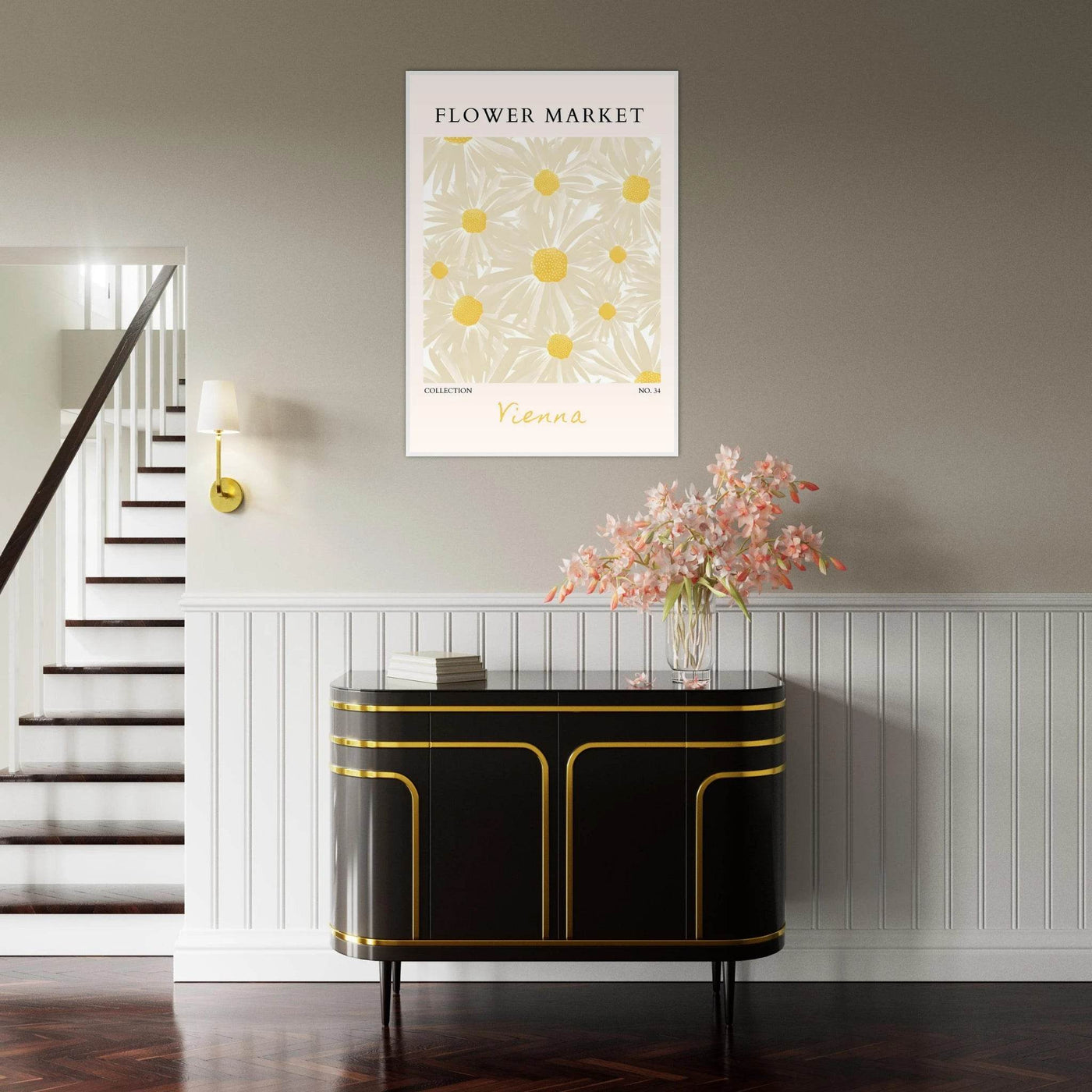 Flower Market Vienna Collection Framed Poster – Daisy Bloom Art Print | Ready-to-Hang Floral Decor - Vibrantwalls