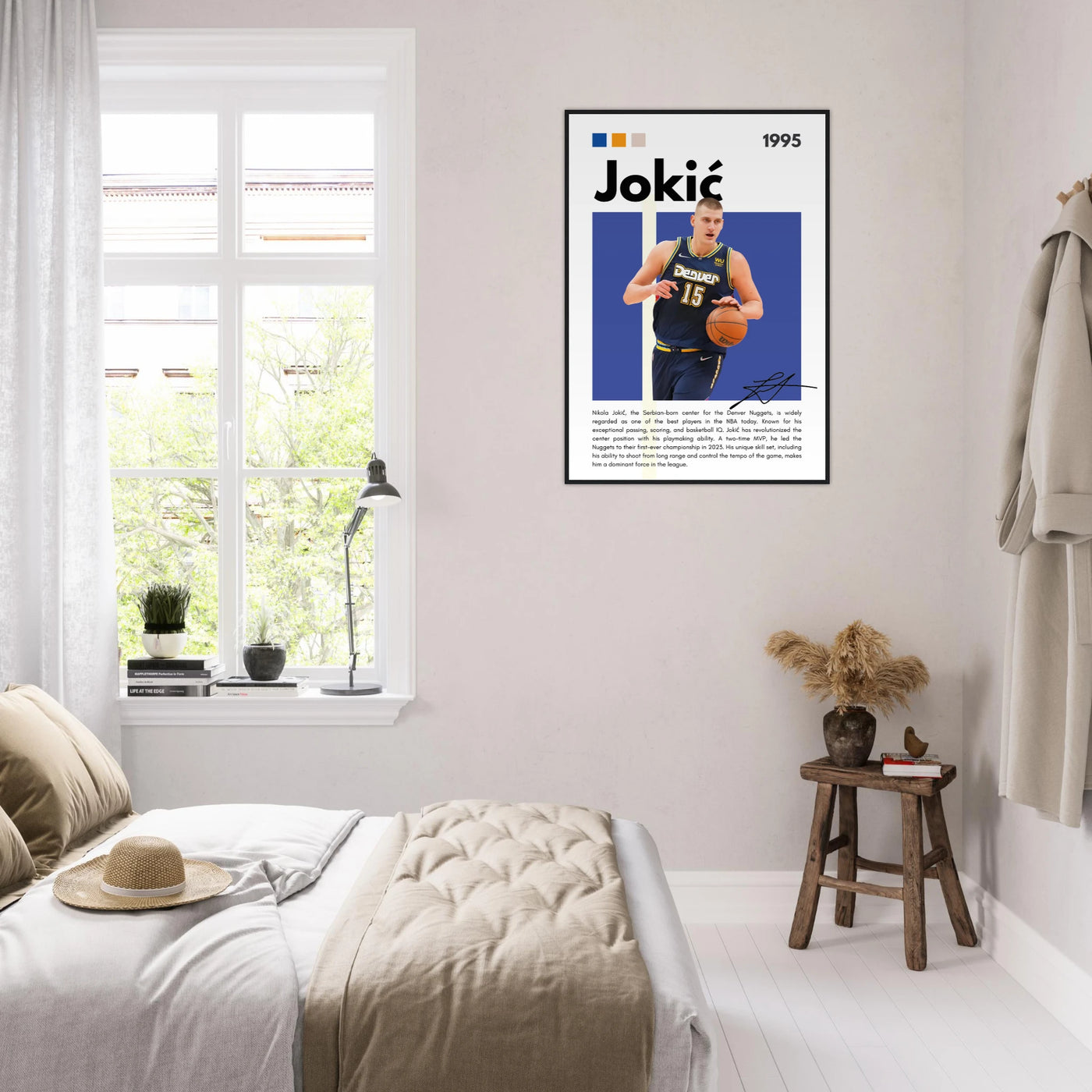 Nikola Jokic Joker Nuggets Minimalist Art Print Vibrantwalls