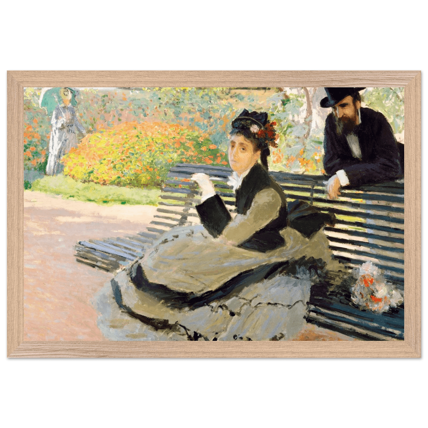 Camille Monet Garden Bench Art – Exquisite Artwork for Garden Lovers - Vibrantwalls
