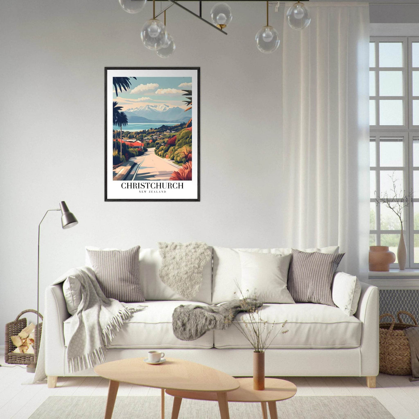 Christchurch New Zealand Framed Poster – Vintage Travel Wall Art with Wooden Frame - Vibrantwalls