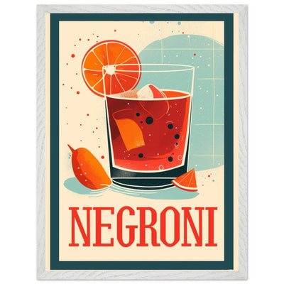 Retro Negroni Cocktail Recipe Art Print - Vibrantwalls