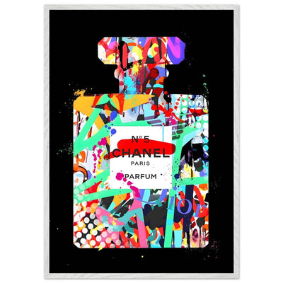 Vibrant Pop Art Chanel No. 5 Perfume Print - Framed & Ready-to-Hang - Vibrantwalls